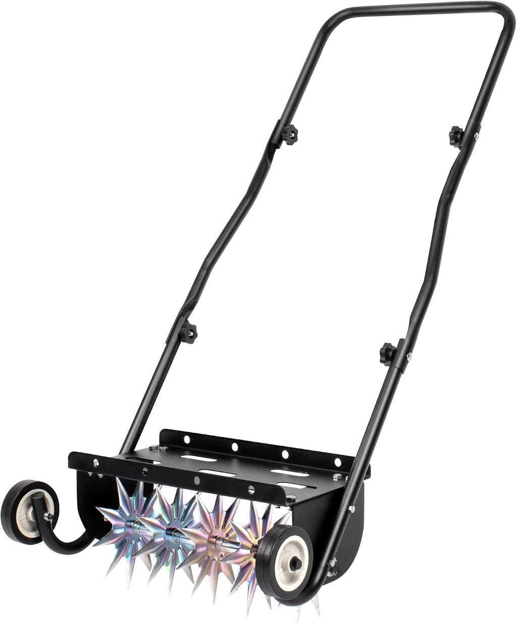 Suchtale 18-Inch Push Spike Aerator, Heavy Duty Rolling Lawn Aerator, Rotary Spike Lawn Aerator, Manual Aeration Equipment with Steel Handle, Suitable for Lawns, Garden, and Yard Grass Aeration