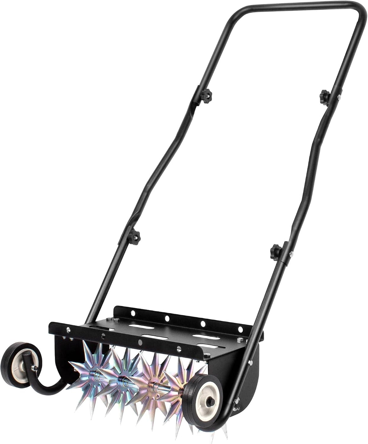 Suchtale 18-Inch Push Spike Aerator, Heavy Duty Rolling Lawn Aerator, Rotary Spike Lawn Aerator, Manual Aeration Equipment with Steel Handle, Suitable for Lawns, Garden, and Yard Grass Aeration