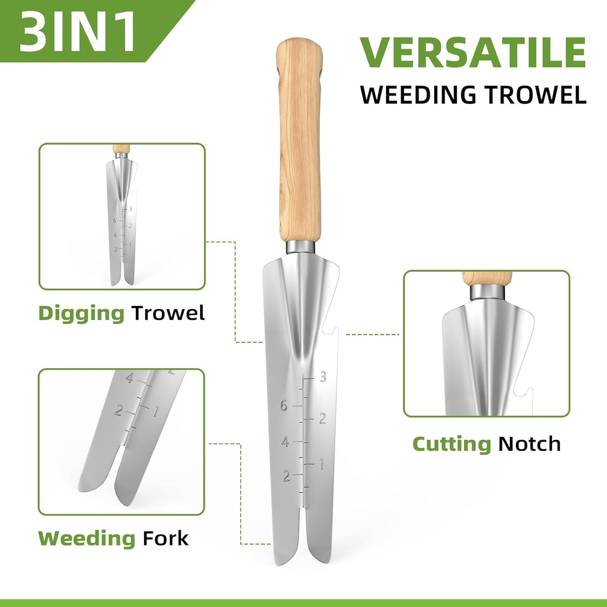 Garden Tools Set, 9-Piece Heavy Duty Gardening Tools with Clear Pocket Tote Bag, Stainless Steel Garden Hand Tools for Digging, Planting, Weeding and Pruning, Durable Gardening Kit