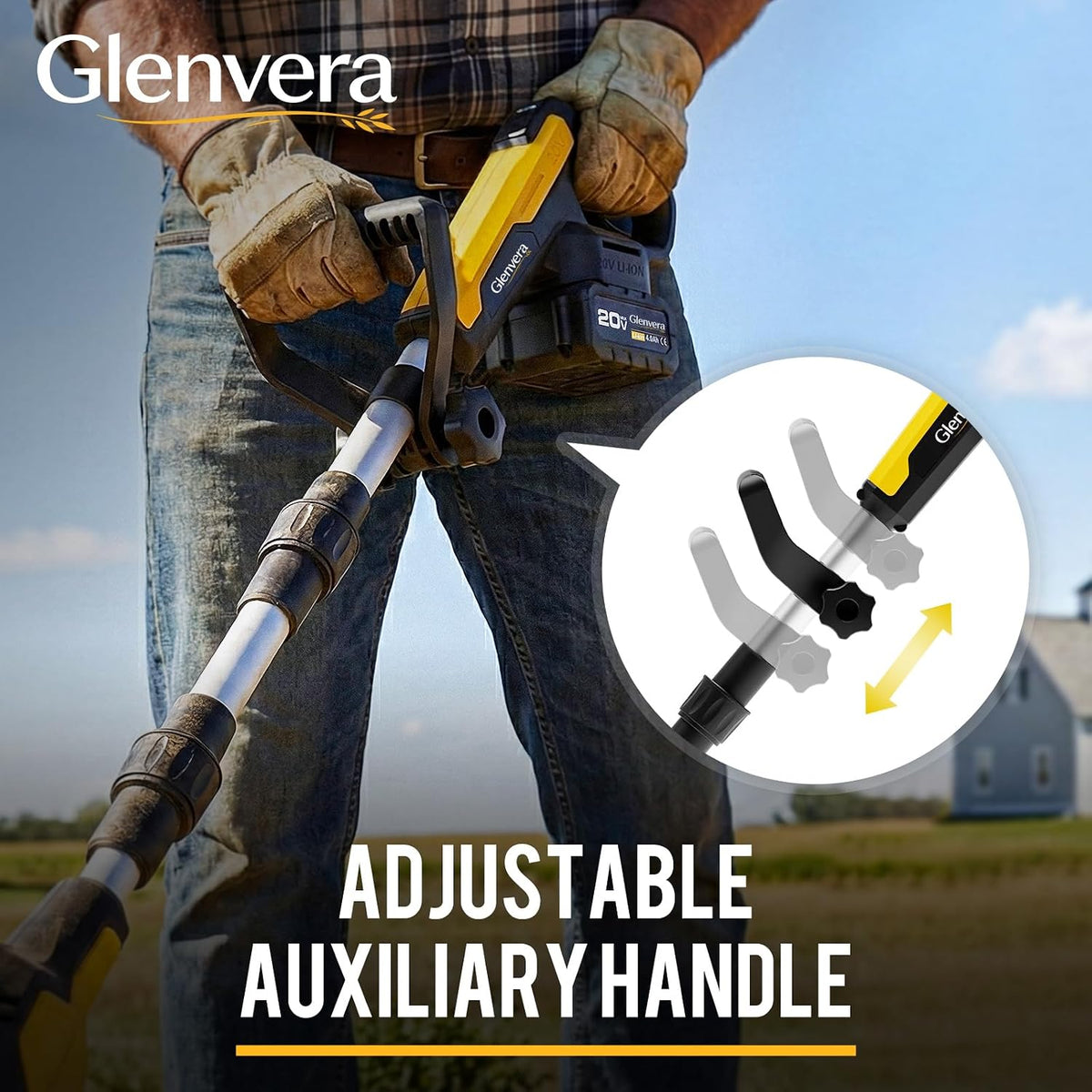 20V Cordless Tiller Cultivator, with 2 * 4.0Ah Batteries & Charger
