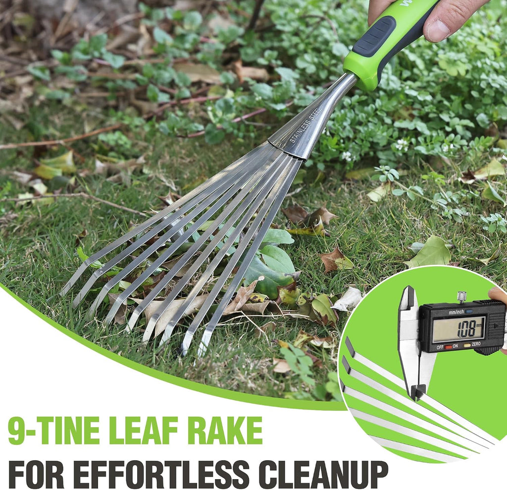 WORKPRO 16" Hand Rake, Garden Rake with Soft Handle