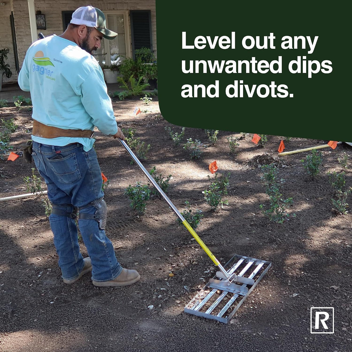 Rocklin™ 30" Lawn Leveling Rake, Stainless Steel, 78" Handle