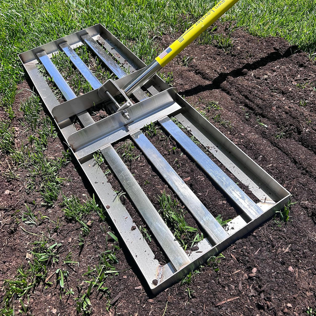 Rocklin™ 30" Lawn Leveling Rake, Stainless Steel, 78" Handle