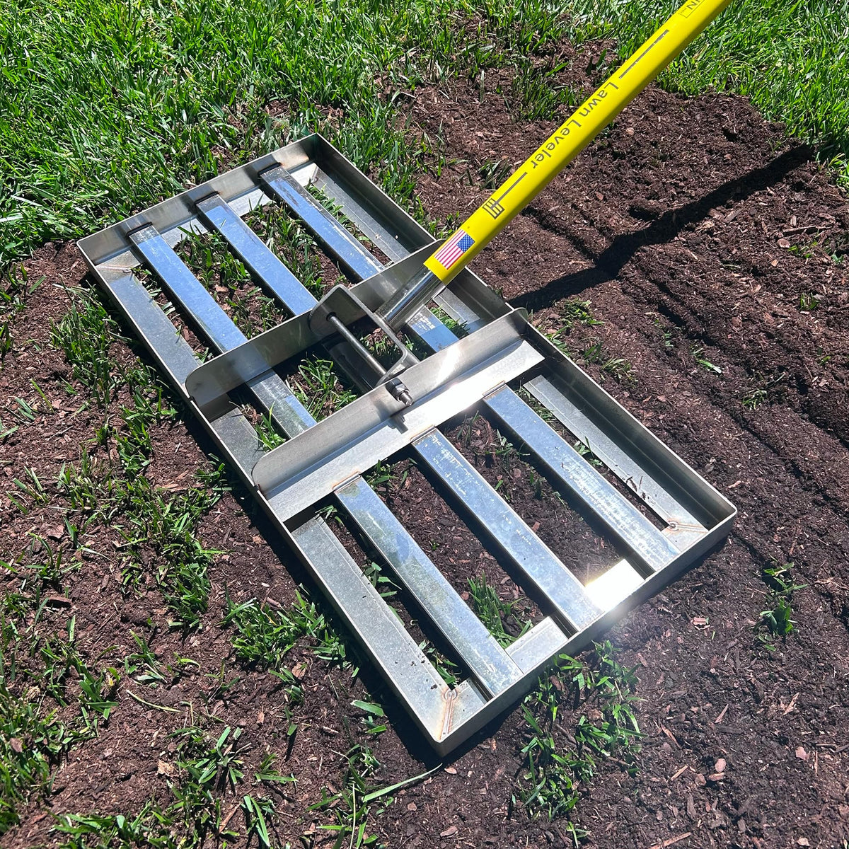 Rocklin™ 30" Lawn Leveling Rake, Stainless Steel, 78" Handle